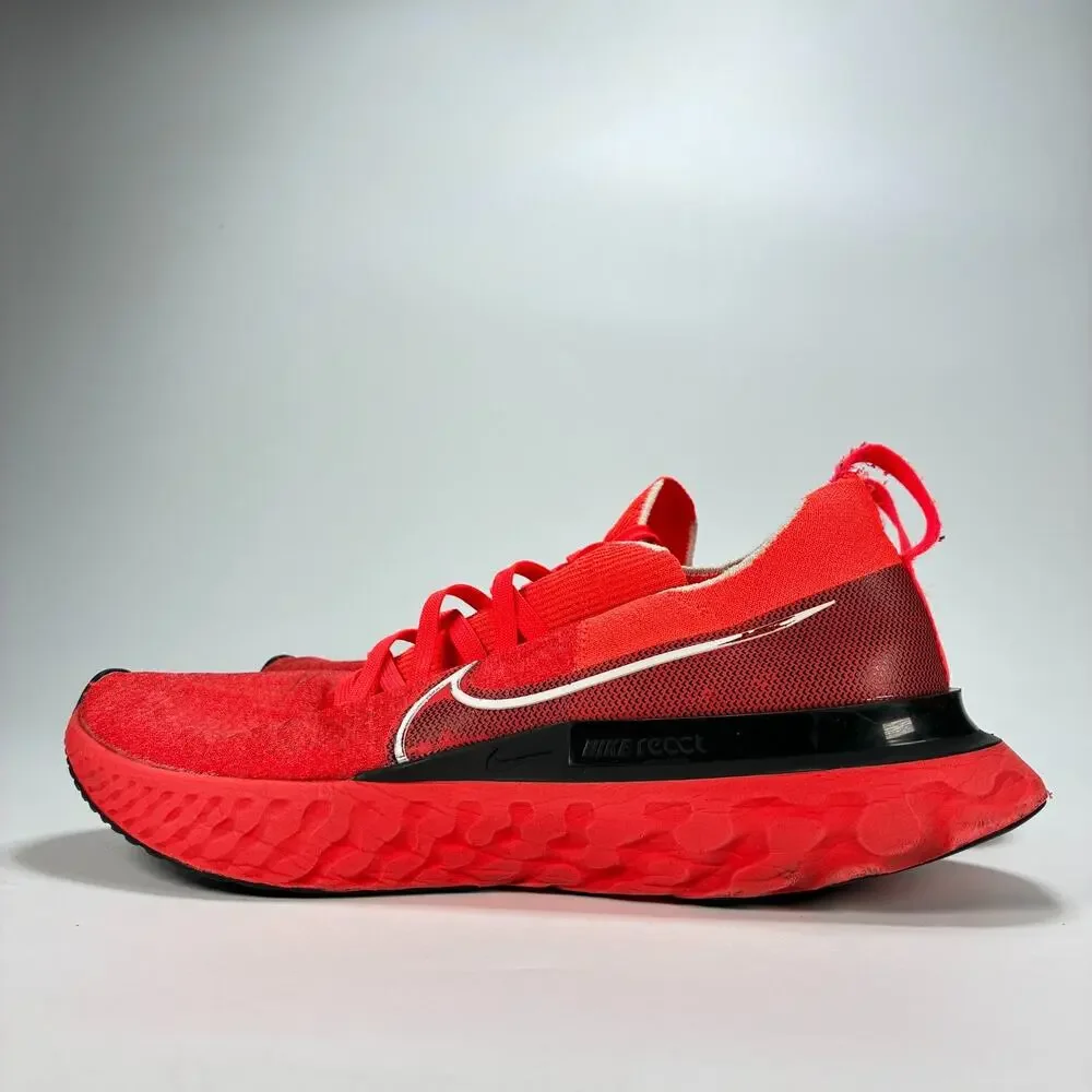 Nike React Infinity Run Flyknit Bright Crimson Shoes CD4371-600 Men's Size 10.5